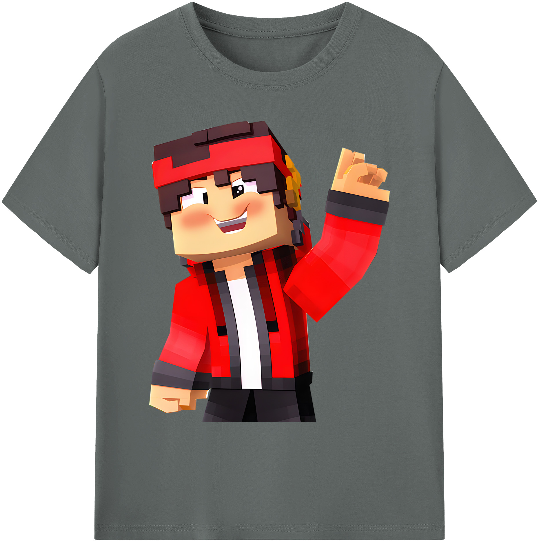 （画像用） マインクラフト ブロックの世界 Minecraft MC Block world 綿100％ メンズ半袖Tシャツ｜肌触りやわらか＆通気性
